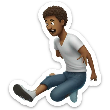 Person tripping in pool sticker