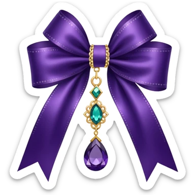 dark purple ribbon with jewelry sticker