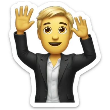 halloween hugo boss costume saluting ave cesar with one hand sticker