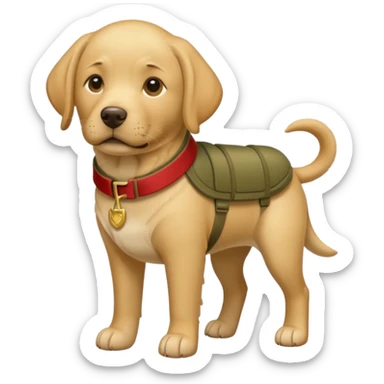Labrador usando equipamento militar full body  sticker
