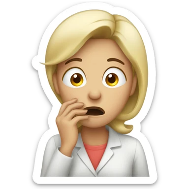 Woman sarcastically coughing sticker