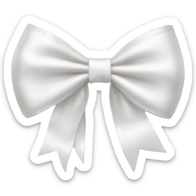 white satin bow sticker