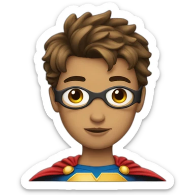 Super Hero kiss boy sticker