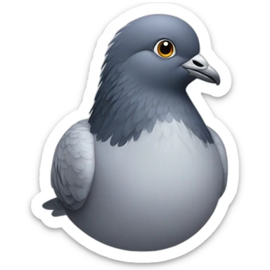 pigeon with a lot of hairs on cheast sticker