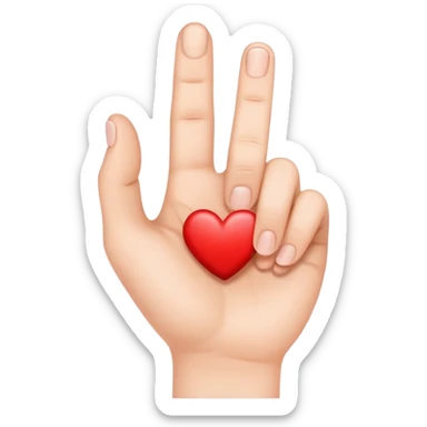 Korean finger heart gesture, hand making a small heart shape with thumb and index finger sticker