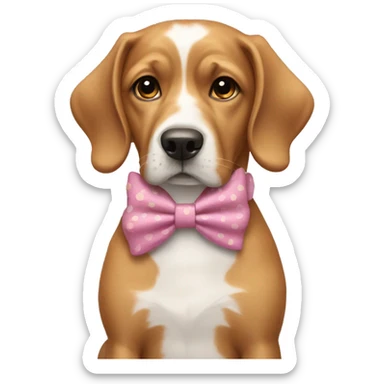 Daisy my dog wearing a bow sticker