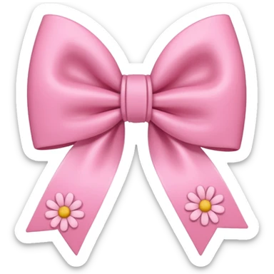 pink cute aesthetic bow with flowers no background sticker