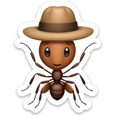 Ant with hat sticker