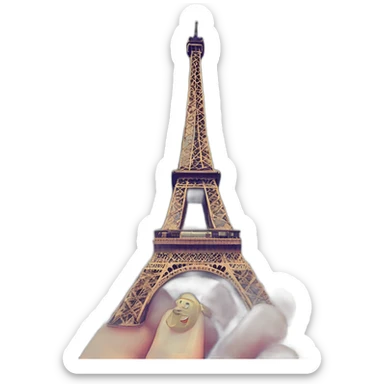 Tour Eiffel, Arc de Triomphe, Notre-Dame-de-Paris, Louvre sticker