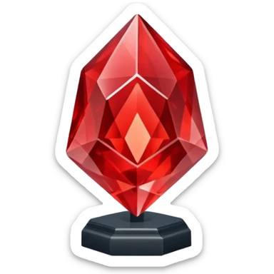 Magic red mineral crystal On the stand sticker