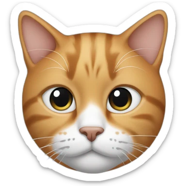 Cat that have his left ear ginger, the right one and his face are black, and the bottom of his face is white sticker