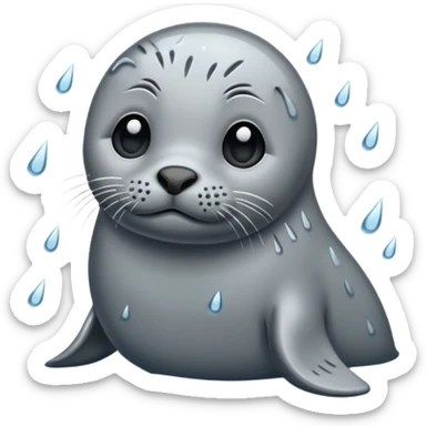 Seal in the rain sticker