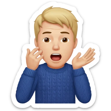 yawning man in sweater sticker