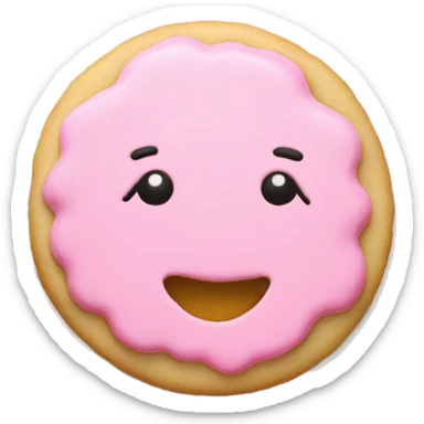 christmas sugar cookie with pastel pink frosting sticker