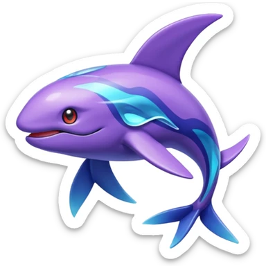 Pokemon legendary purple and cian crystal kyogre sticker
