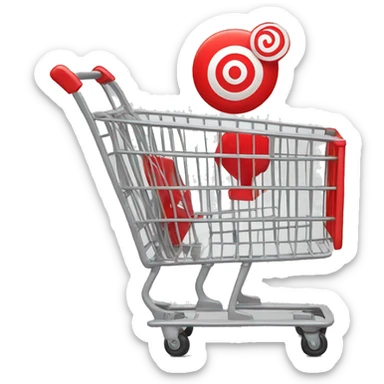 Red shopping cart with a target on the side  sticker