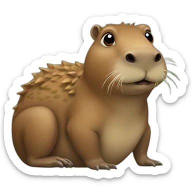 Capibara assis sur un aligator sticker