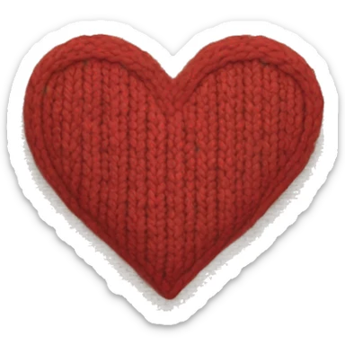 Knitted beige heart sticker