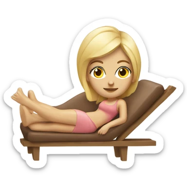 Blonde woman relaxing sticker