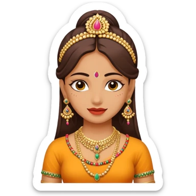 A sanskari girl with bindi and necklace sticker