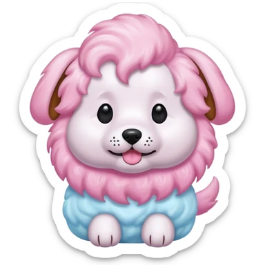 Dog made of cotton candy sticker