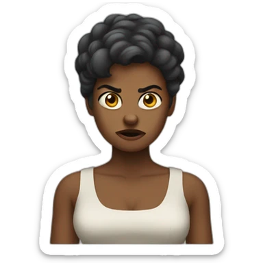 Femme métisse angry sticker