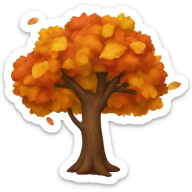 autumn tree with leaves falling  sticker