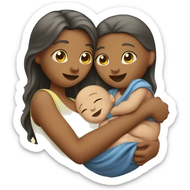 Human baby in hand of mother and father  sticker