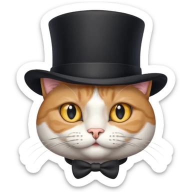 Katze mit Zylinder  sticker