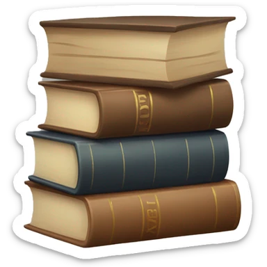 neutral stack of books sticker