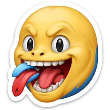 Happy face eating evil face sticker