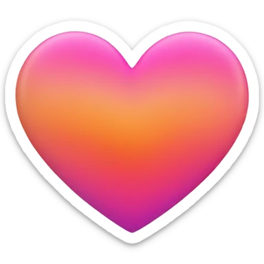 Pink and orange gradient heart sticker