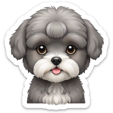 Grey Poodle Shih Tzu Girl Puppy sticker