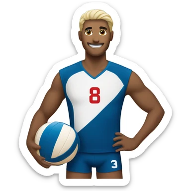 volleyball player spike sticker