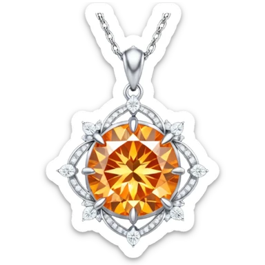 fantasy magic orange necklace diamond sticker