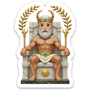 god zeus statue on a throne sticker