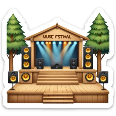 stage at the music festival sticker