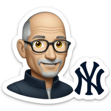 an Steve Jobs with yankees sticker