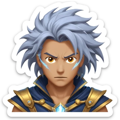 storm rider portrait, head and shoulders only, wind-swept hair, crackling lightning aura, storm clouds swirling behind, intense glowing eyes, epic fantasy vibe, 3D cartoon, mobile game icon style, clean background, no text, no watermark
 sticker