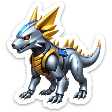  Cool Edgy Shiny Greymon-Protogen-Weregarurumon full body sticker