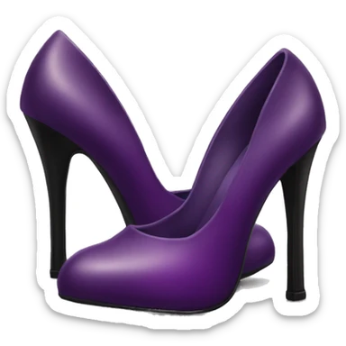 Realistic pair of plum purple and black high heels  sticker