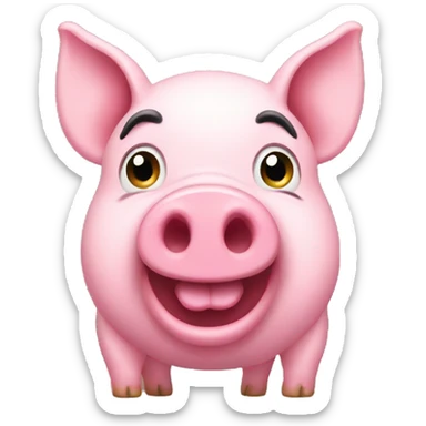 pink pig sticker