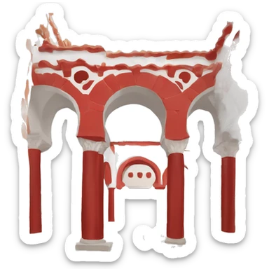 arco de herradura de color blanco y rojo con sus dos columnas de la mezquita de cordoba sticker