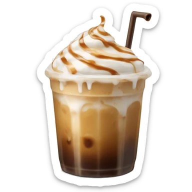 Iced coffee with sweet foam and Carmel drizzle  sticker