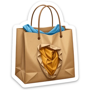 shopping bag without face, and there are clothes sticker