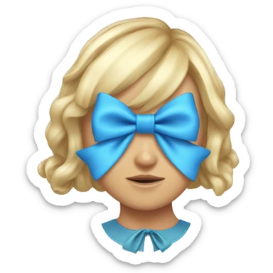 Coquette bow blue sticker