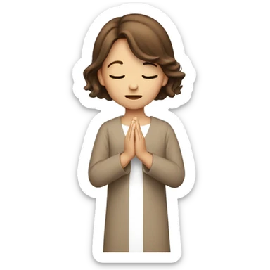 A girl with brown hair and mascara praying to god  sticker