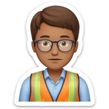 man developer brown hair, glasses added a vest  sticker
