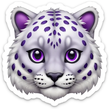 Snow leopard purple eyes sticker