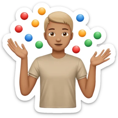 person mimicking juggling but without the balls sticker